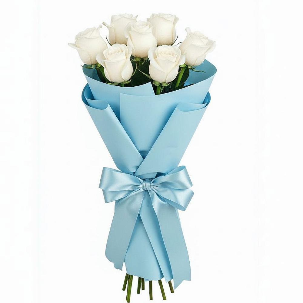 Букет 7 белых роз Проуд в Жучки