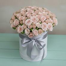 Цветочная композиция из Розы в шляпной коробке в Жучки