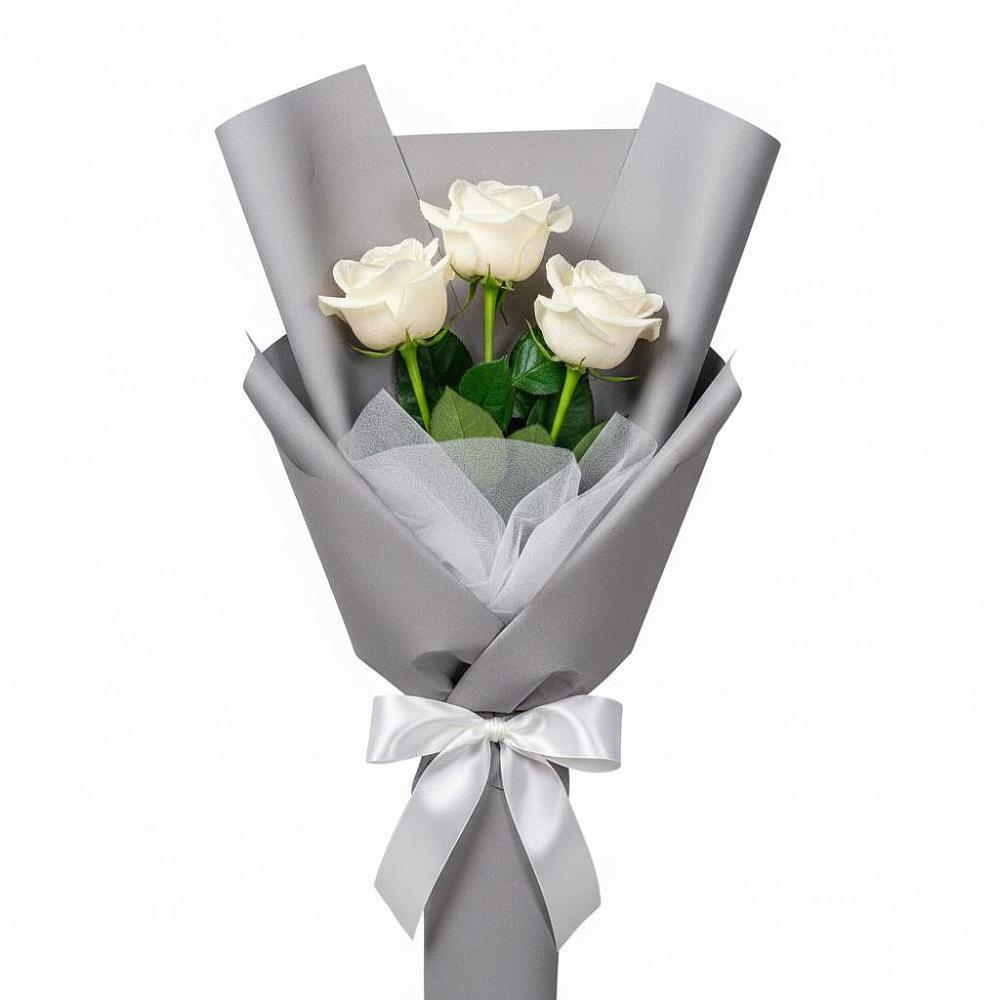 Букет 3 белые розы в Жучки