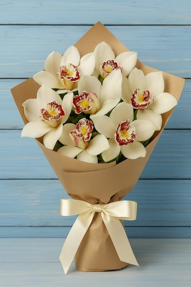 Букет цветов из: Орхидеи и Розы в Жучки